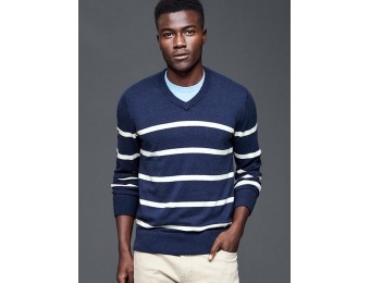 56% off Gap Men Cotton Stripe V Neck Sweater