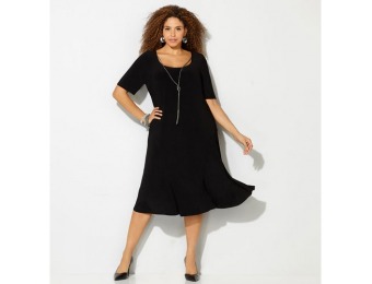 67% off Avenue Plus Size Rope Necklace Flare Dress
