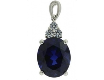88% off Sterling Silver Created Sapphire Pendant