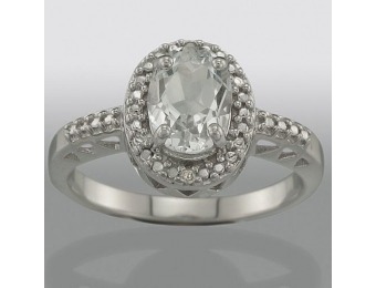92% off White Topaz and Diamond Accent Ring