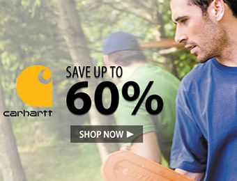 Save up to 60% off Carhartt clothing, boots, and work wear