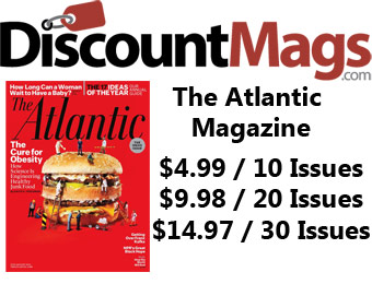 92% off The Atlantic Magazine Annual Subscription, $5 / 10 Issues