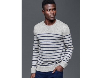 56% off Gap Cotton Stripe Crew Sweater - Gray stripe