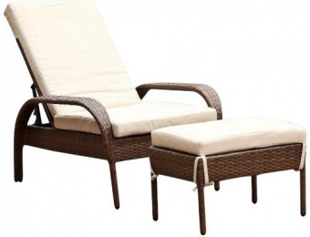 50% off Palisades Brown Wicker 2-Piece Outdoor Cushioned Chaise