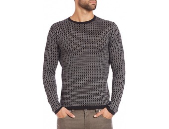 80% off Saks Fifth Avenue Collection Jacquard Square Print Sweater