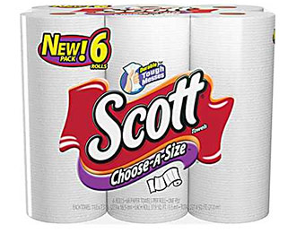 $3 off Scott Select-A-Size Paper Towels 1-Ply, 6 Rolls/Pack