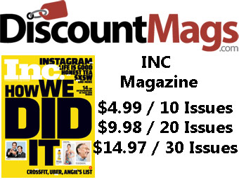 92% off INC Magazine Annual Subscription, $4.99 / 10 Issues