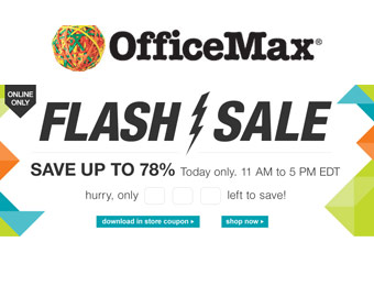 OfficeMax Flash Sale: Up to 78% off Select Items (Today Only 11-5 EDT)