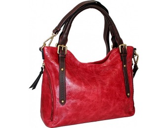 75% off Nino Bossi #Awesome Satchel Red Leather Handbag