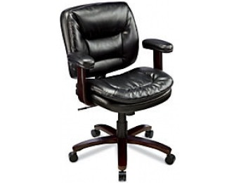 60% off Realspace Elmhart Low-Back Bonded Leather Task Chair