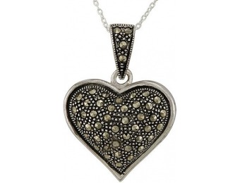 92% off Marcasite Sterling Silver Heart Pendant