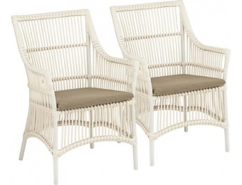 62% off Holston White Outdoor Dining Chairs Set of 2 (7C155)
