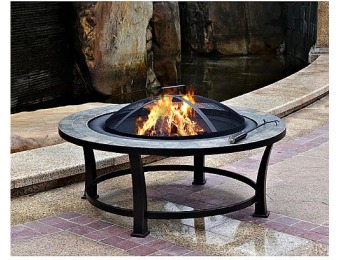 90% off Garden Oasis 40" Round Slate Top Fire Pit Table