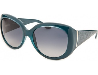 85% off Salvatore Ferragamo Women's Oversized Teal Blue Sunglasses