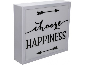 60% off Choose Happiness LED Metal Table Decor, White