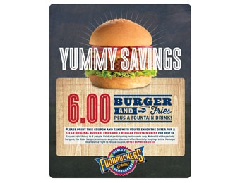 Fuddruckers Burger, Fries, & Regular Drink for $6 Coupon