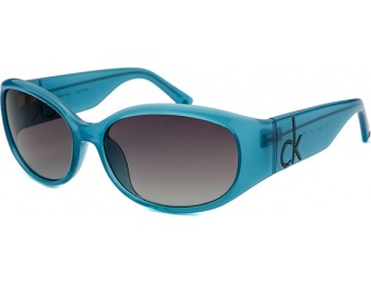 85% off Calvin Klein Women's Rectangle Blue Sunglasses