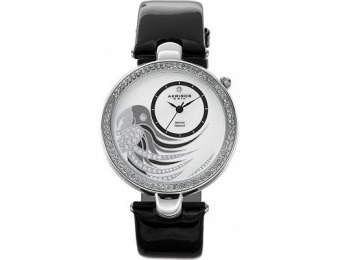 85% off Akribos Xxiv Women's Fiora Diamond & Crystal Leather Watch