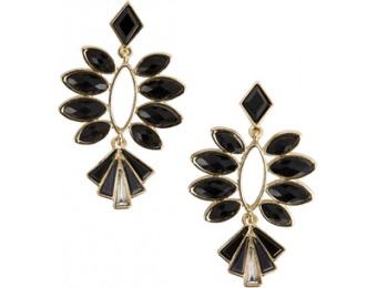 93% off Black And Gold Stone Drop Earrings