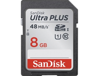 $2 off SanDisk 8GB Ultra Plus SDHC Class 10 UHS-1 Memory Card