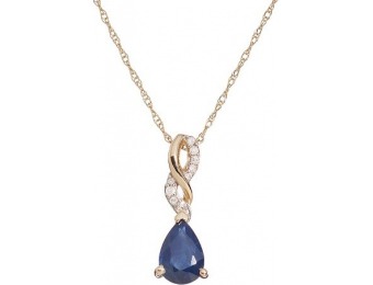 80% off Sapphire & Diamond Accent 10k Gold Twist Pendant Necklace
