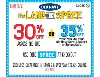 Extra 30% off Your Purchase at Old Navy w/code: SPREE
