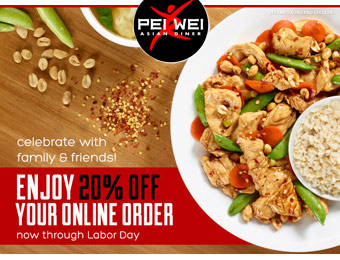20% off Online Orders at Pei Wei w/code: WEEKEND