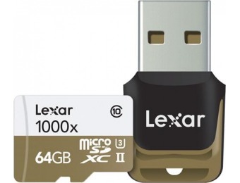 15% off Lexar 64GB Professional 1000x UHS-II microSDXC Card