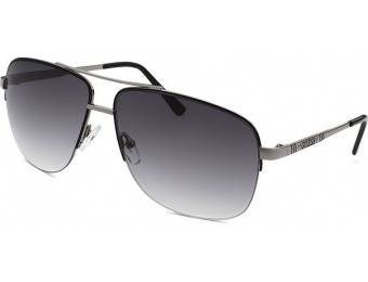77% off Guess Aviator Silver-Tone Sunglasses Grey Gradient Lenses