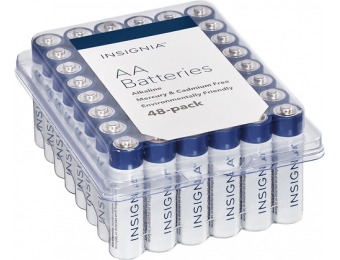 42% off Insignia AA Alkaline Batteries (48-Pack)
