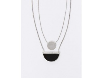 80% off Lane Bryant 2-Layer Necklace with CZ Half Circle Pendant