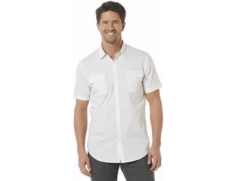 90% off Structure Men's Slim Fit Short-Sleeve Shirt - Dobby Stripe