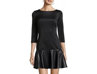 87% off Black Ponte Knit Fit And Flare Drop Waist Dress