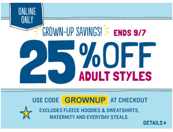 Extra 25% off All Adult Styles at Old Navy w/code: GROWNUP
