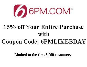 Extra 15% off Your Entire Purchase w/code: 6PMLIKEBDAY
