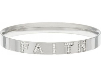 70% off Stainless Steel Crystal Message Bangle