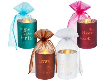 69% off Set of 4 Glass "Words To Live By" Flameless Candles
