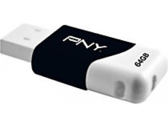 75% off PNY Compact Attache USB Flash Drive, 64GB, Black
