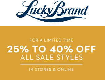 Up to Extra 40% off All Sale Styles at Lucky Brand
