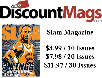92% off Slam Magazine Annual Subscription, $3.99 / 10 Issues