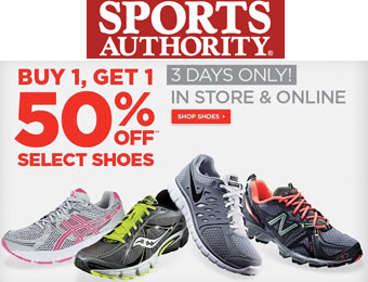 Buy 1, Get 1 50% off Select Shoes at Sports Authority