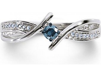 86% off 1/7Cttw. Blue Diamond Promise Ring