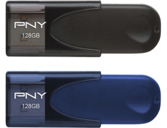 50% off PNY Attaché 128GB USB 2.0 Flash Drives (2-Pack)