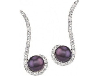 67% off Honora Cultured Pearl & Crystal Bronze Ear Climber Earrings