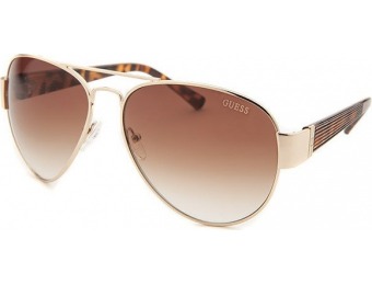 74% off Guess Women's Aviator Gold-Tone Sunglasses