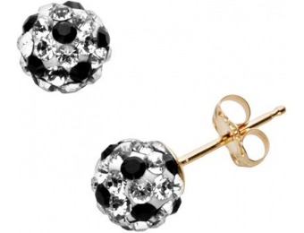 80% off 10k Gold Swarovski Crystal Ball Stud Earrings