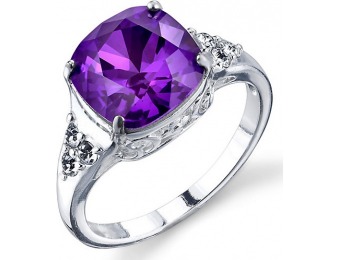 50% off Shine Fine Silver Purple Velvet Crystal Ring
