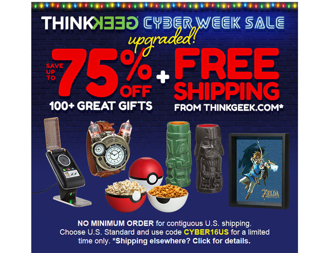 Up to 75% off Cyber Deals at ThinkGeek