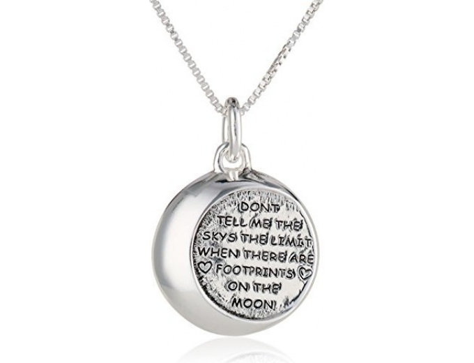 Silver "...Footprints on the Moon" Necklace