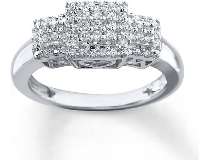 1/6 cttw Sterling Silver Diamond Ring
